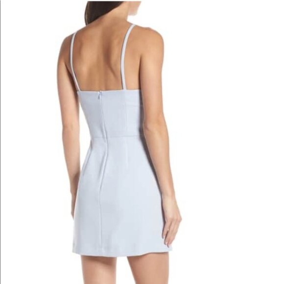 French Connection Women's Whisper Light Stretch Solid Mini Light Blue Dress sz 6 - Picture 3 of 17